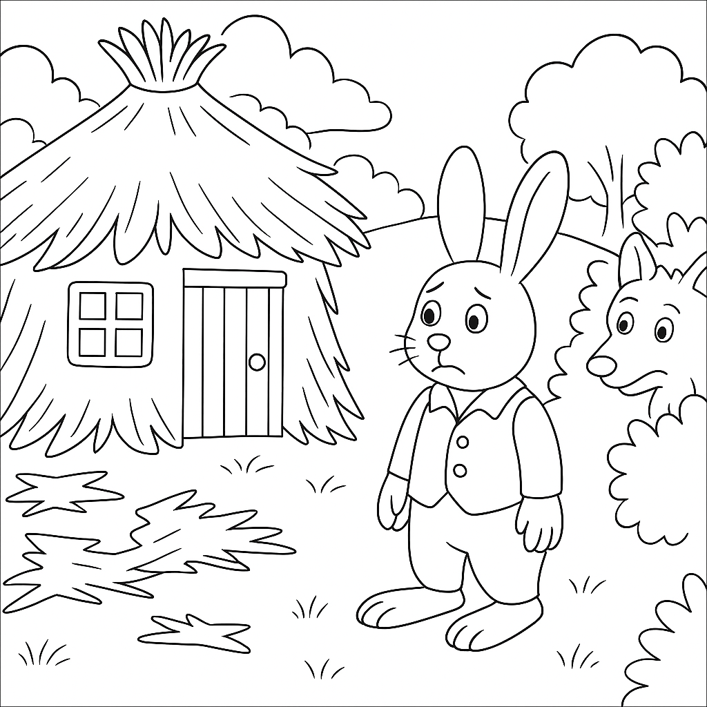 Раскраска по сказке "Как братец волк попал в беду"