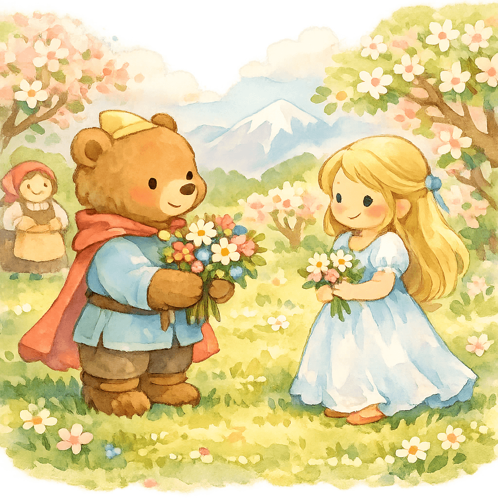 Медведь и принцесса встречаются в волшебном саду