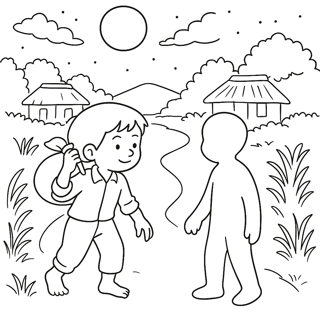 Раскраска по сказке "Дружные братья"