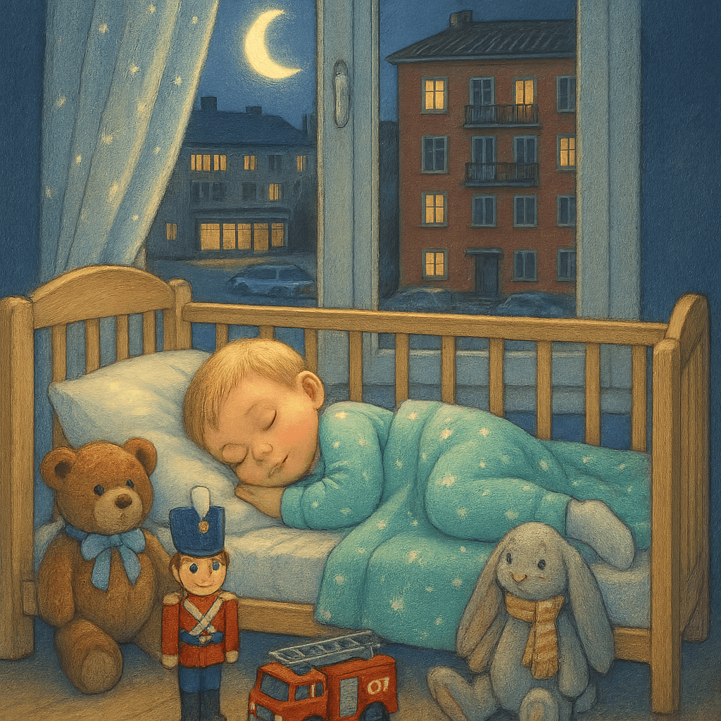 Спящий мальчик, оживающие игрушки и луна за окном в ночной детской