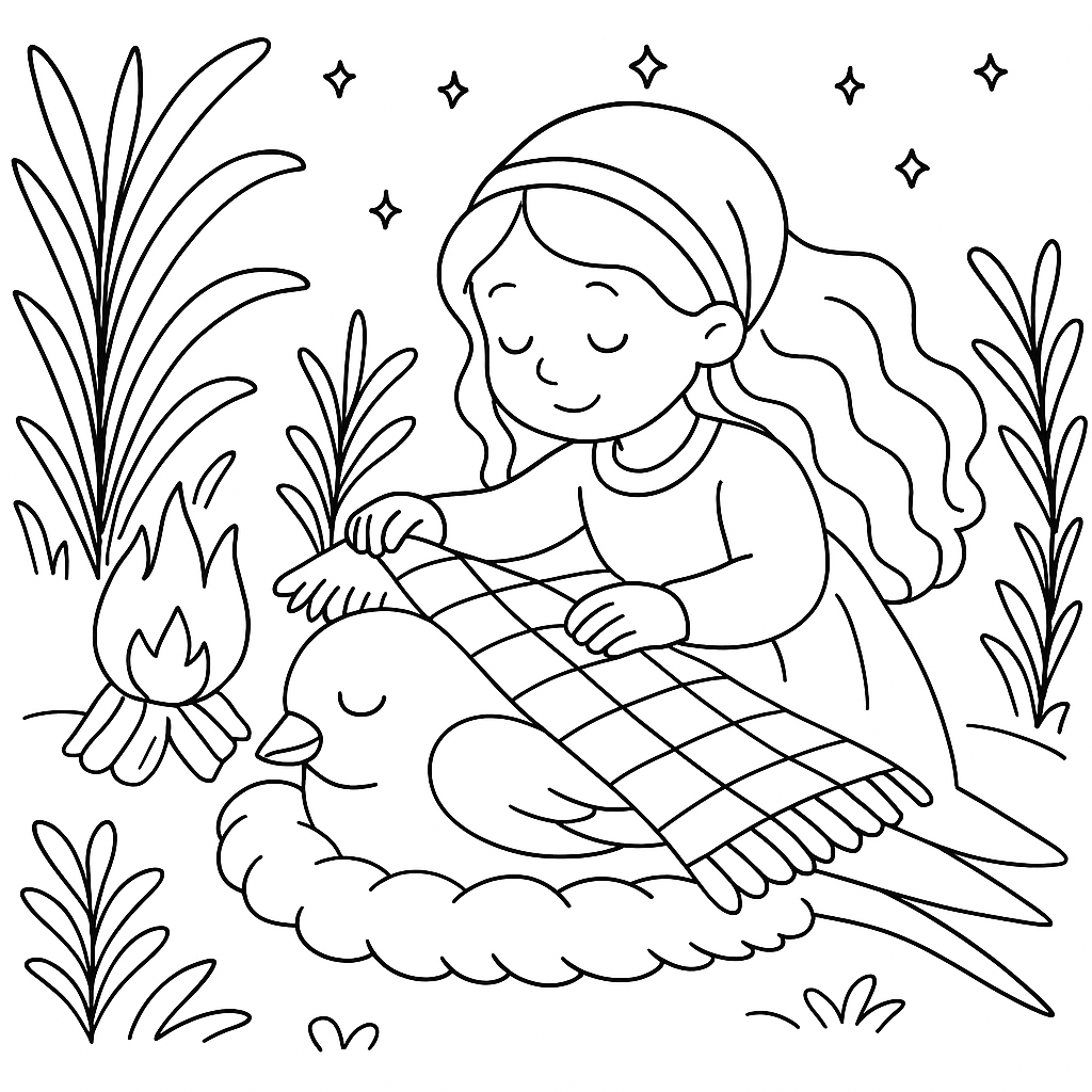 Раскраска по сказке "Дюймовочка"