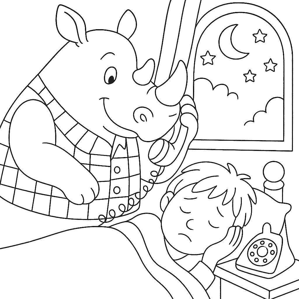 Раскраска по сказке "Телефон"