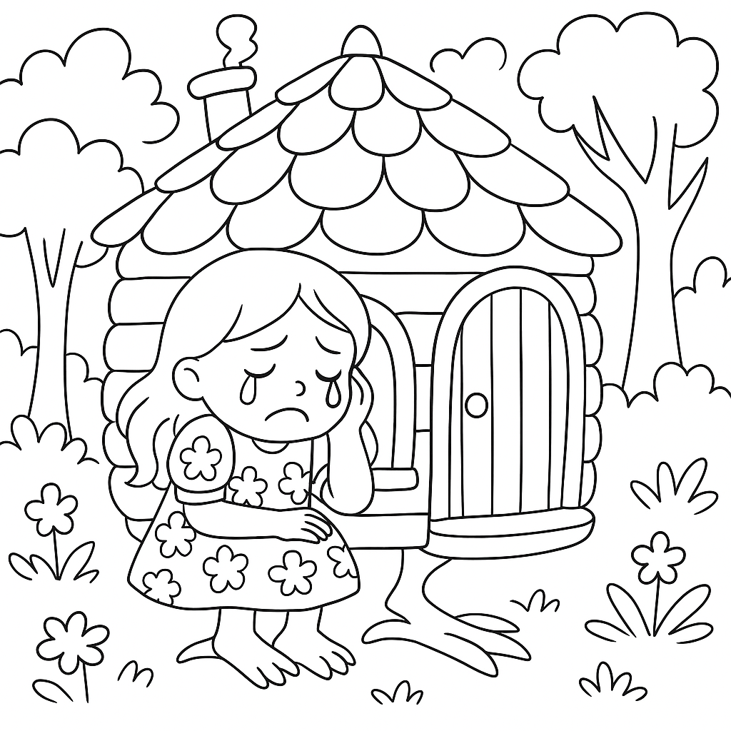 Раскраска по сказке "Бычок — чёрный бочок, белые копытца"