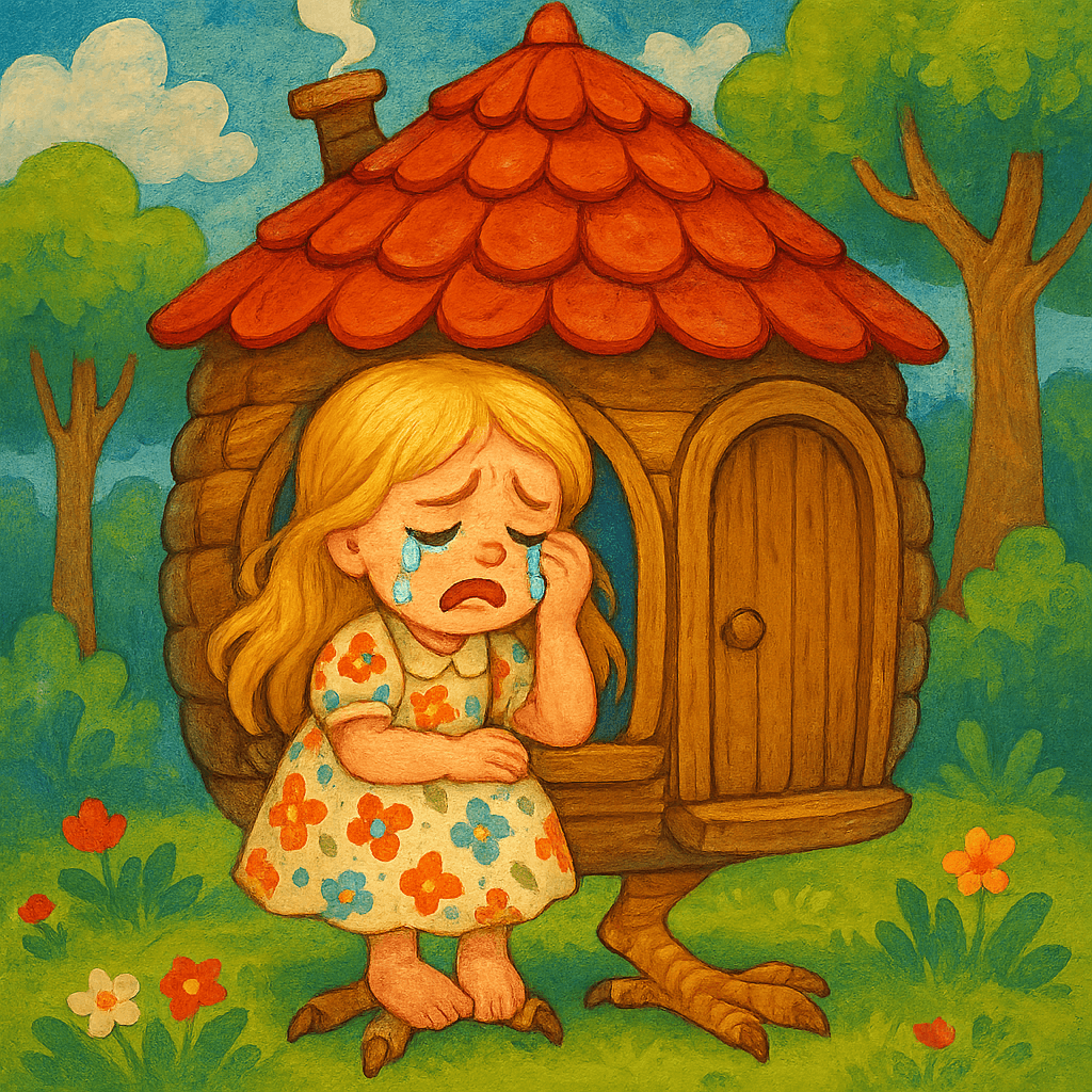 Нюрочка-девчурочка у окошка Бабы Яги