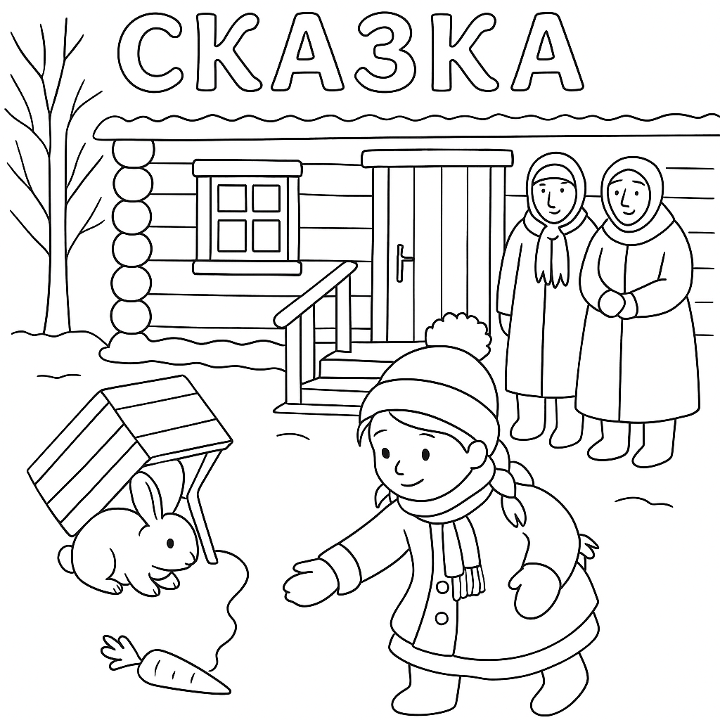 Раскраска по сказке "Что за зверь?"