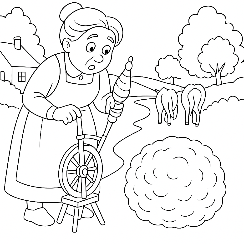 Раскраска по сказке "Клубок шерсти"