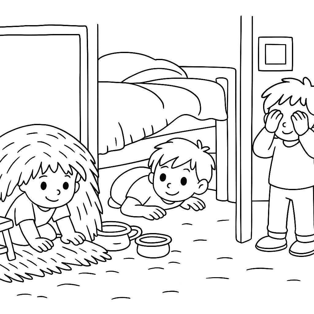 Раскраска по сказке "Находчивость"