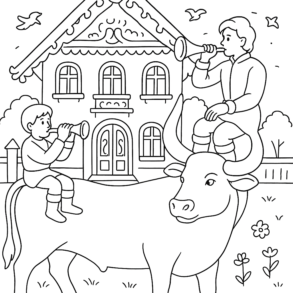 Раскраска по сказке "Портной и царь"