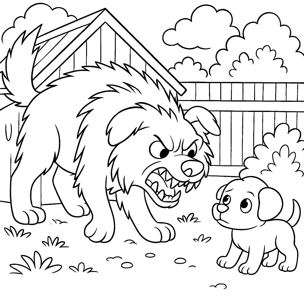 Раскраска по сказке "Кто сказал «мяу»?"
