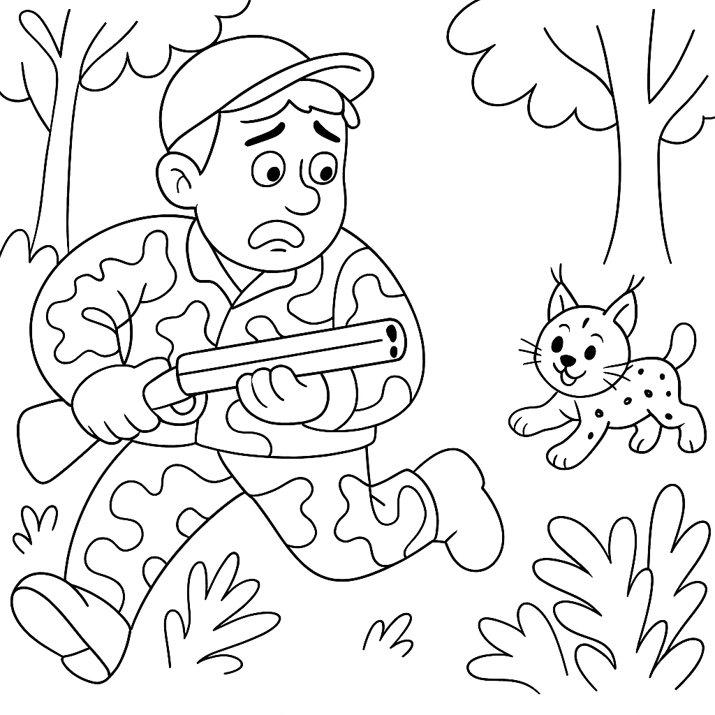 Раскраска по сказке "Лесной котенок"