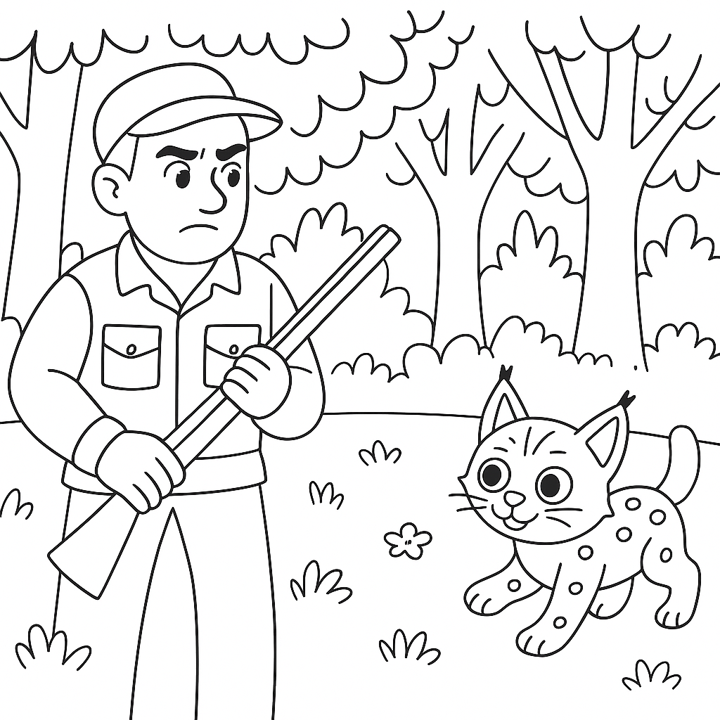 Раскраска по сказке "Лесной котенок"