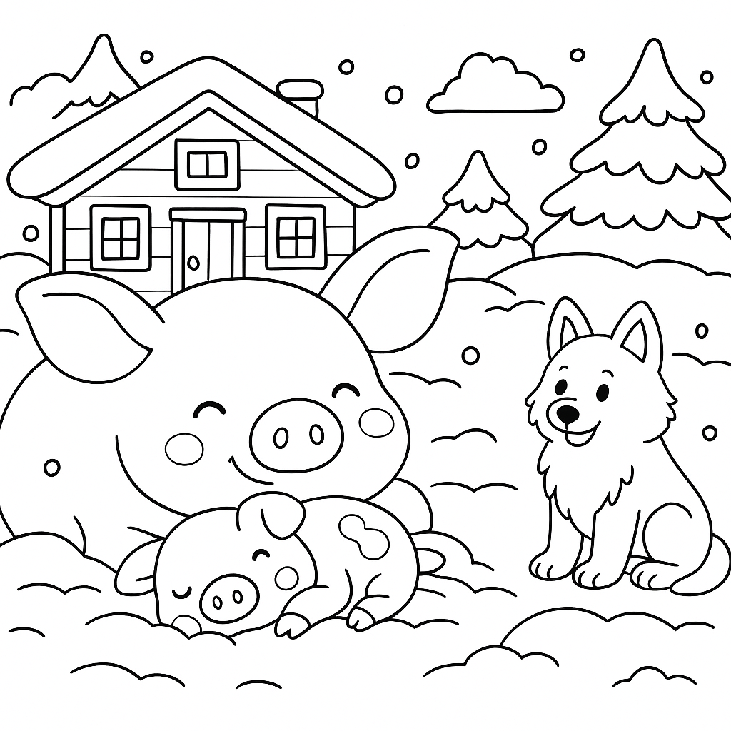 Раскраска по сказке "Хозяйственная собака на белорусском хуторе"