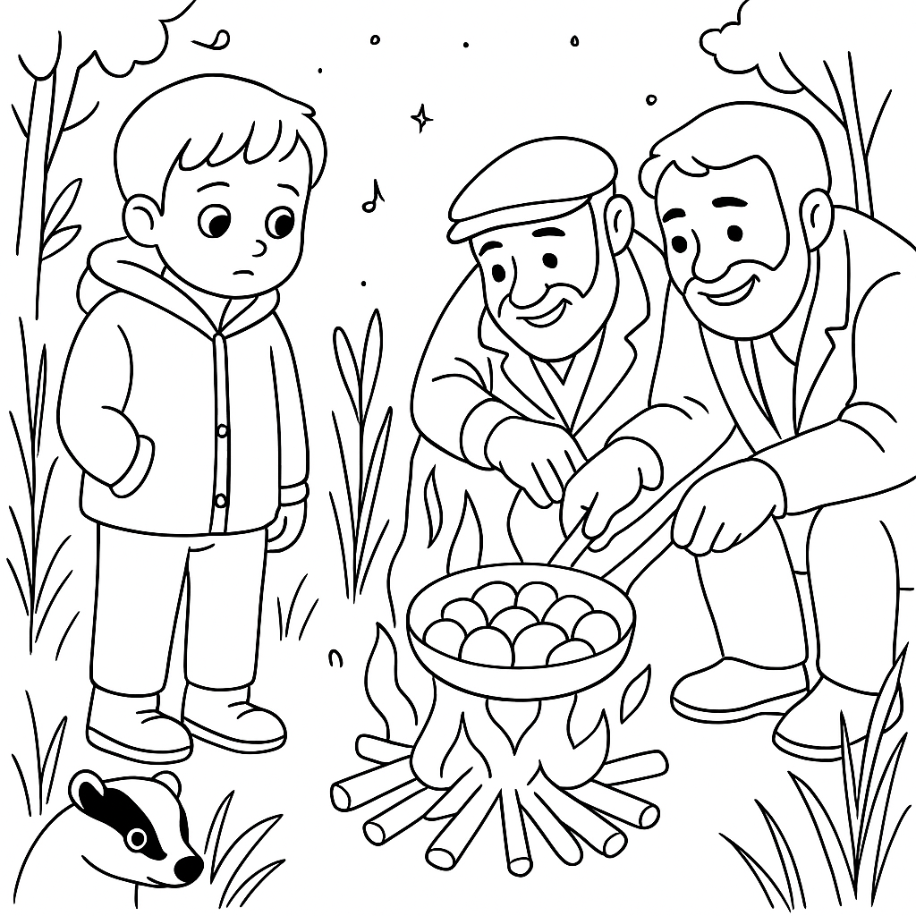 Раскраска по сказке "Барсучий нос"