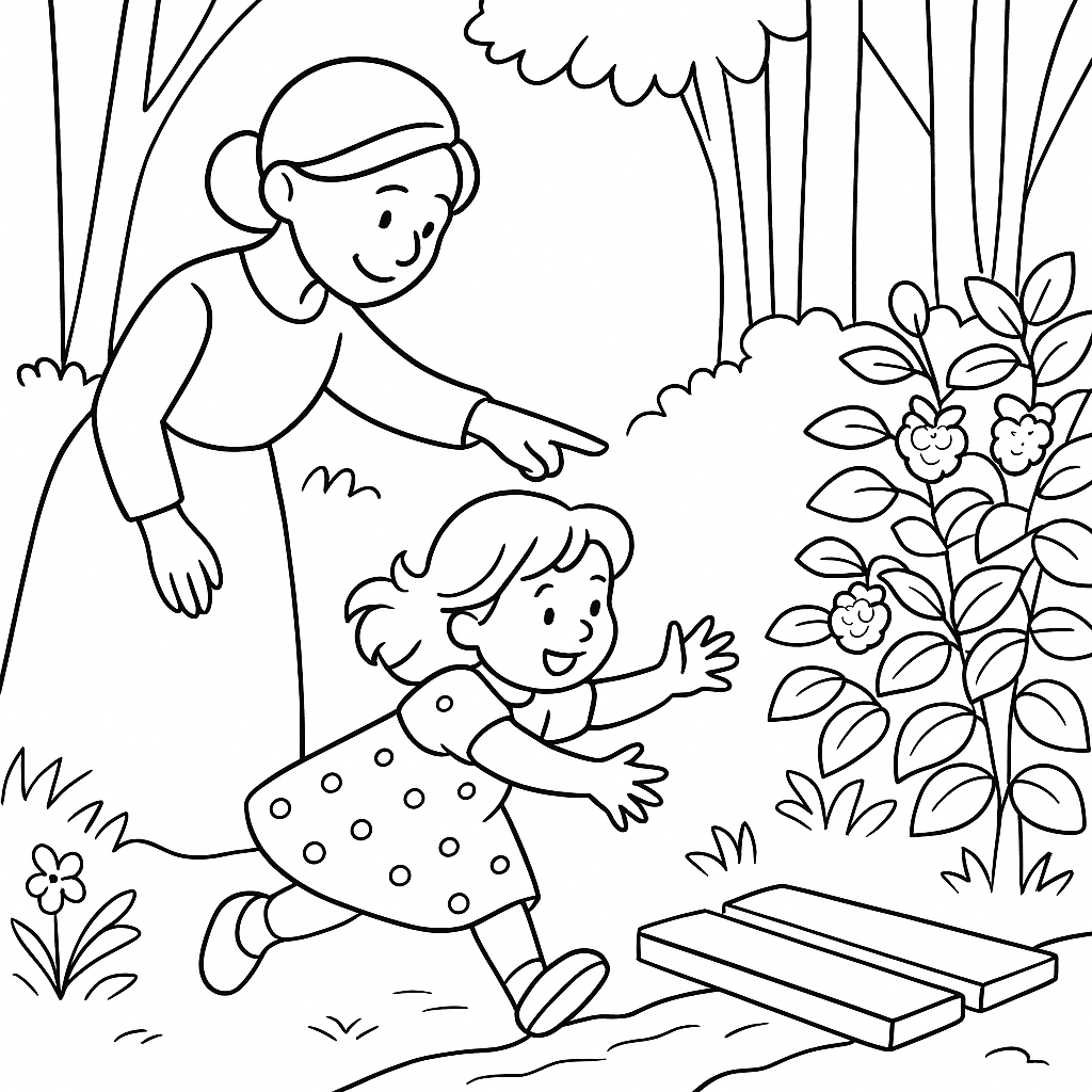 Раскраска по сказке "Аришка-трусишка"