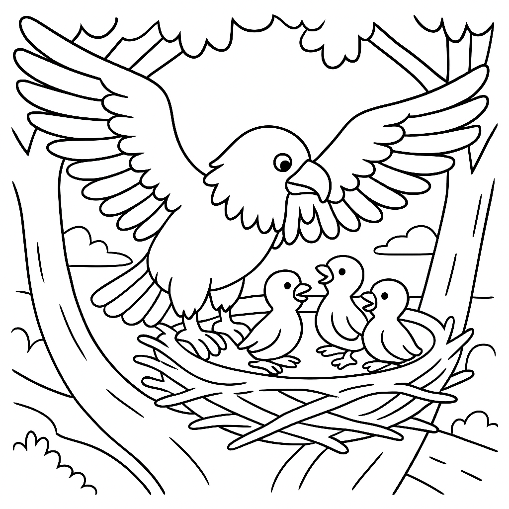 Раскраска по сказке "Орел"