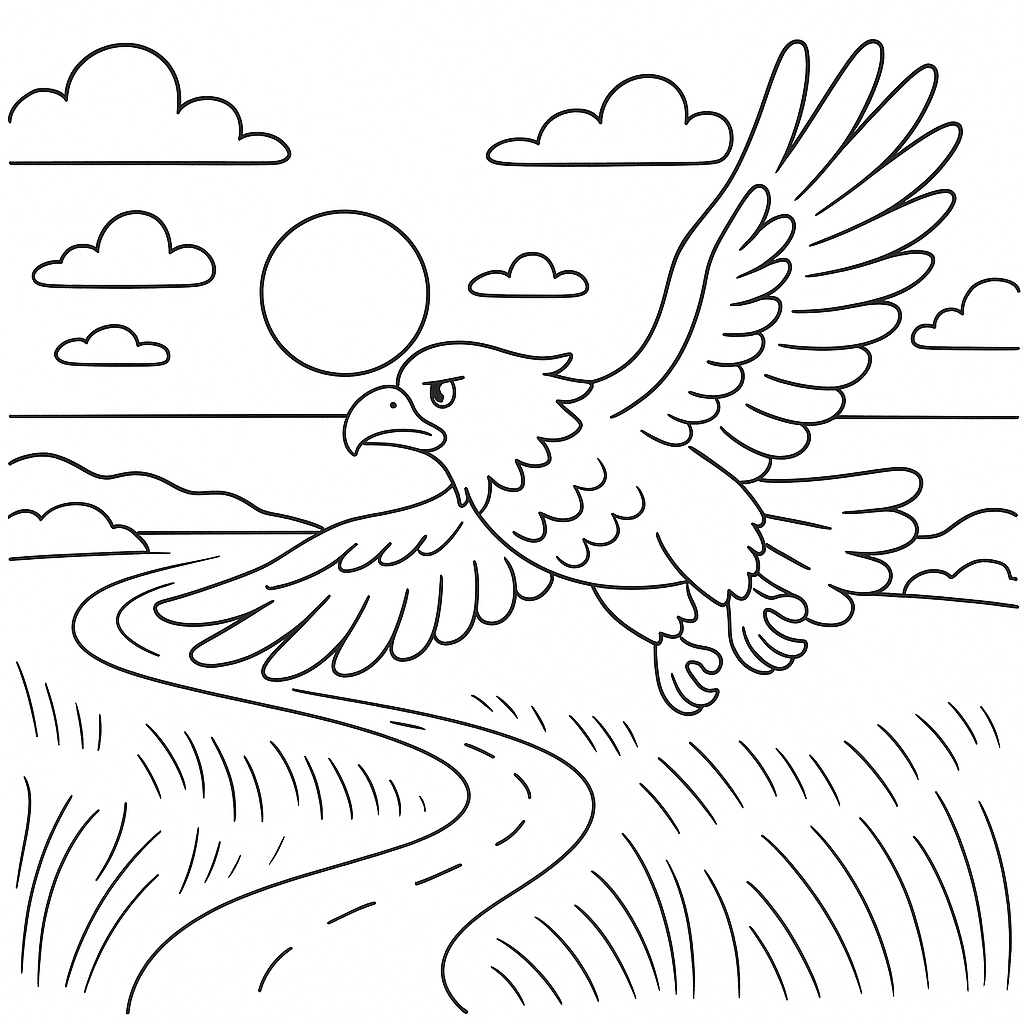 Раскраска по сказке "Орел"