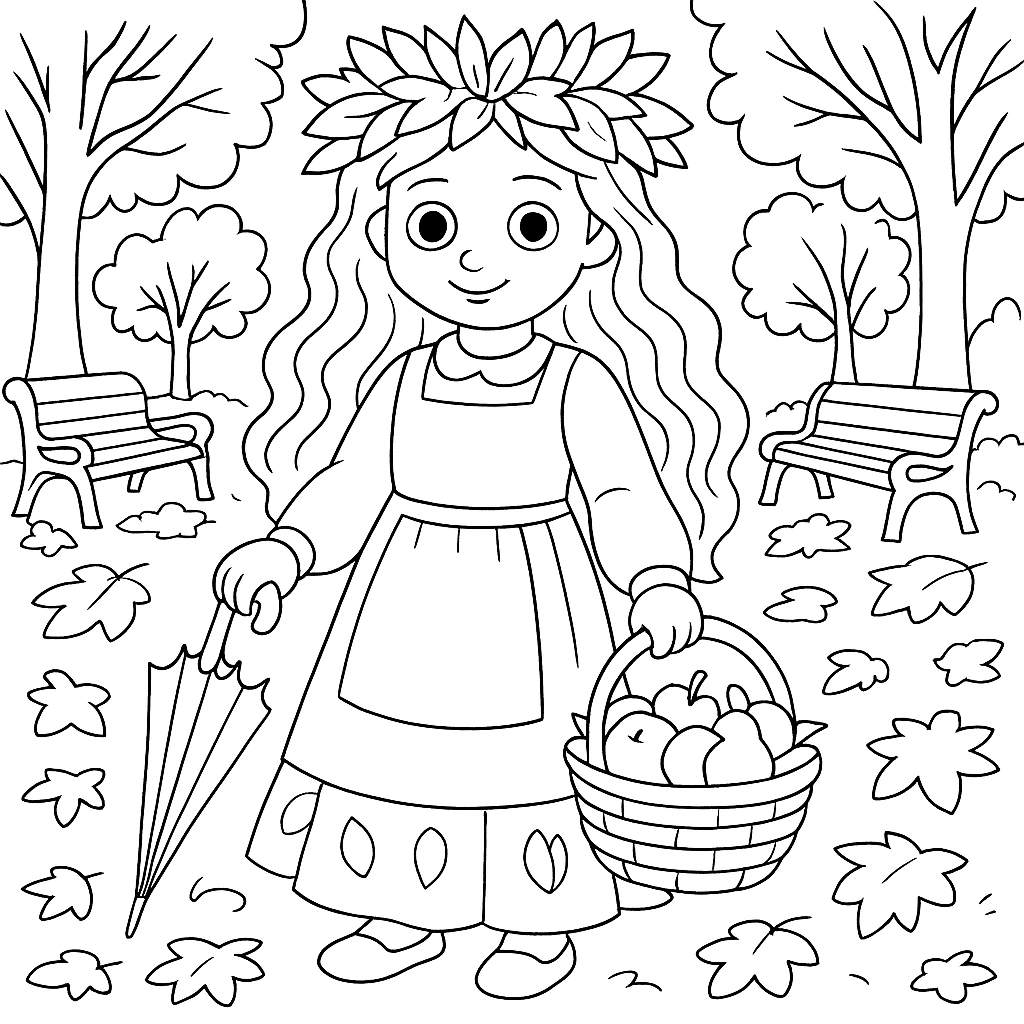 Раскраска по сказке "Осенние стихи для детей"