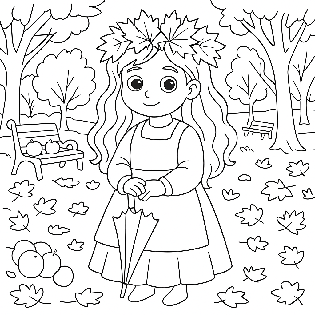 Раскраска по сказке "Осенние стихи для детей"