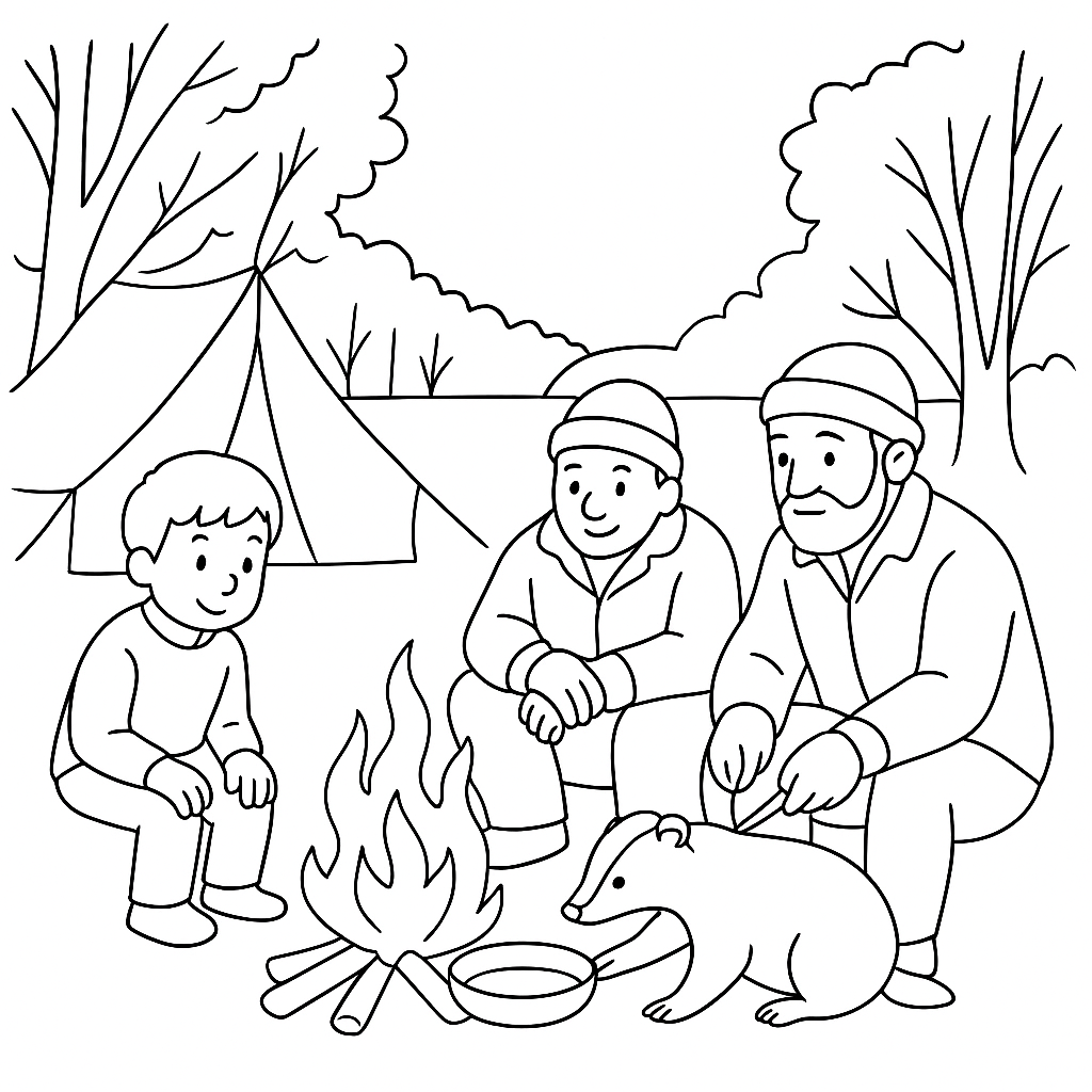 Раскраска по сказке "Барсучий нос"