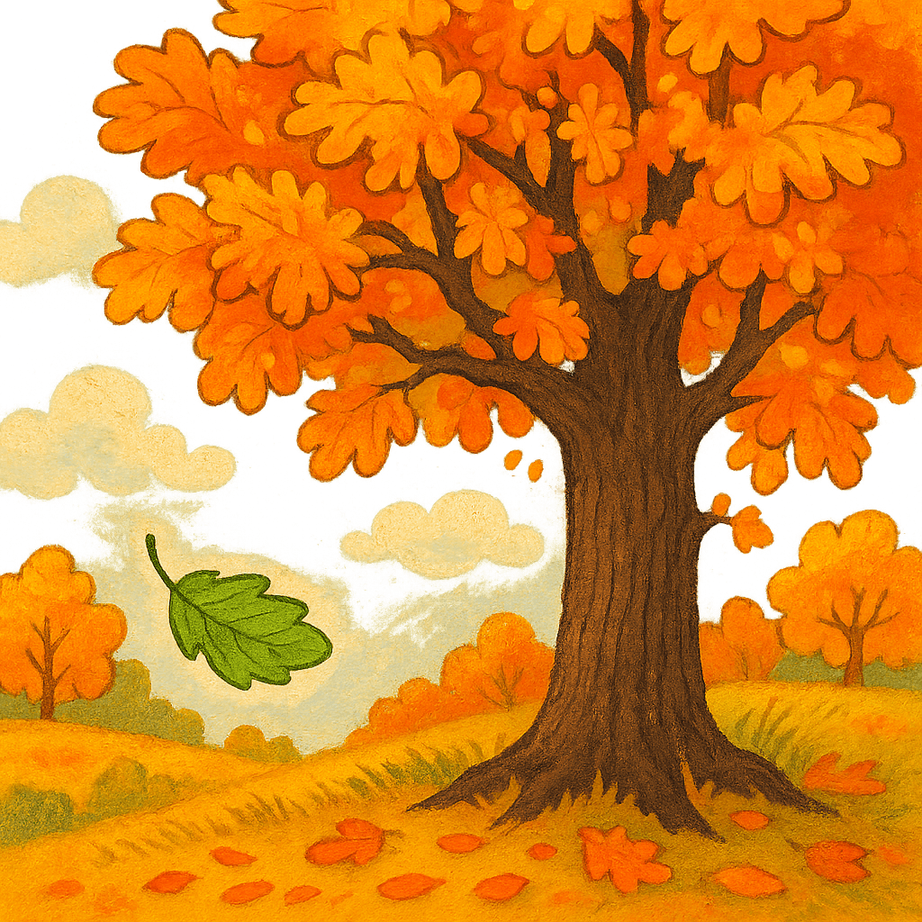 Листочек падает осенью