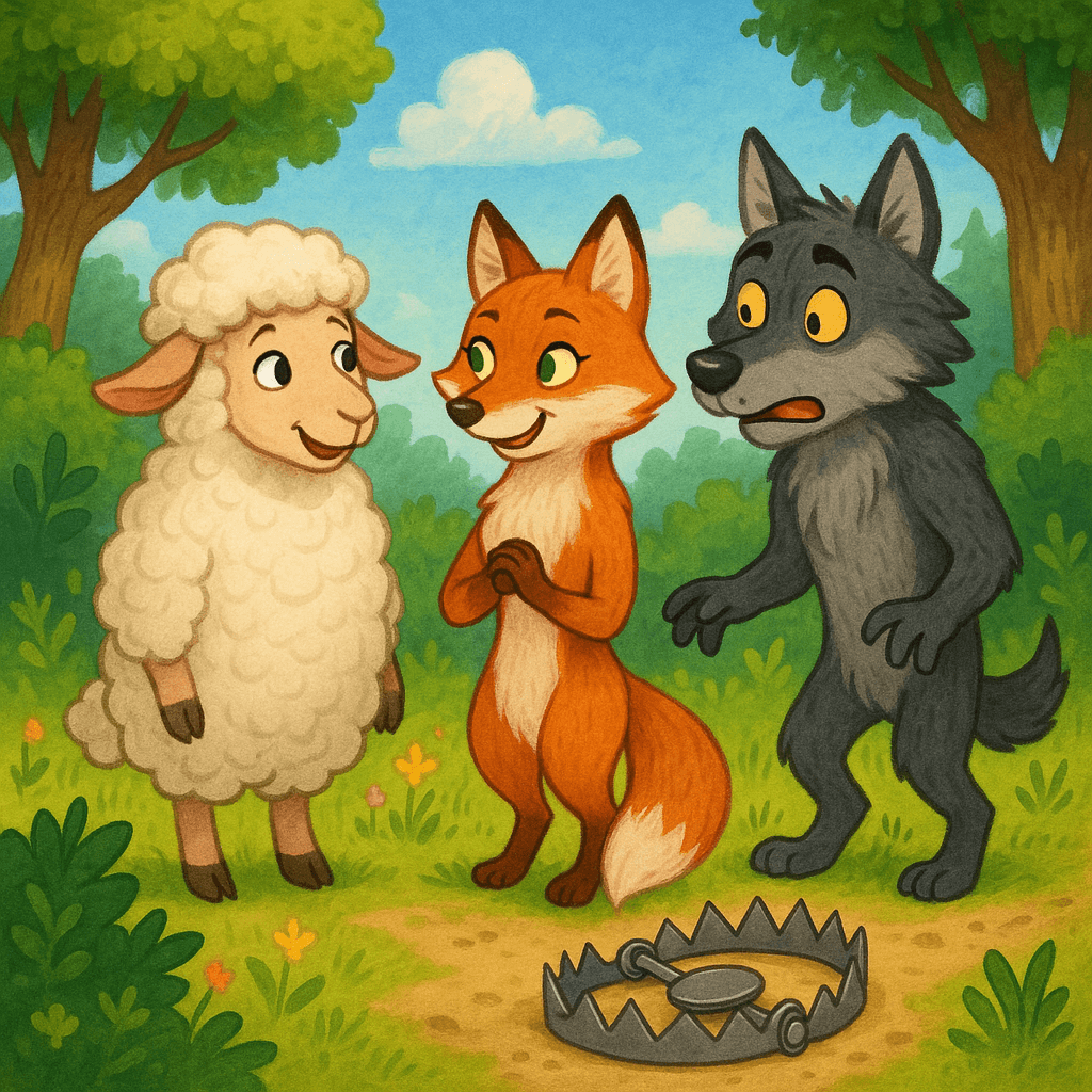 Как лиса с овцой волка наказали
