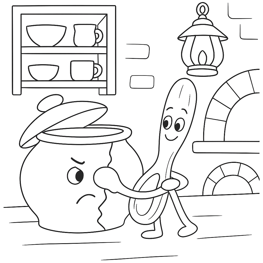 Раскраска по сказке "Горшок"