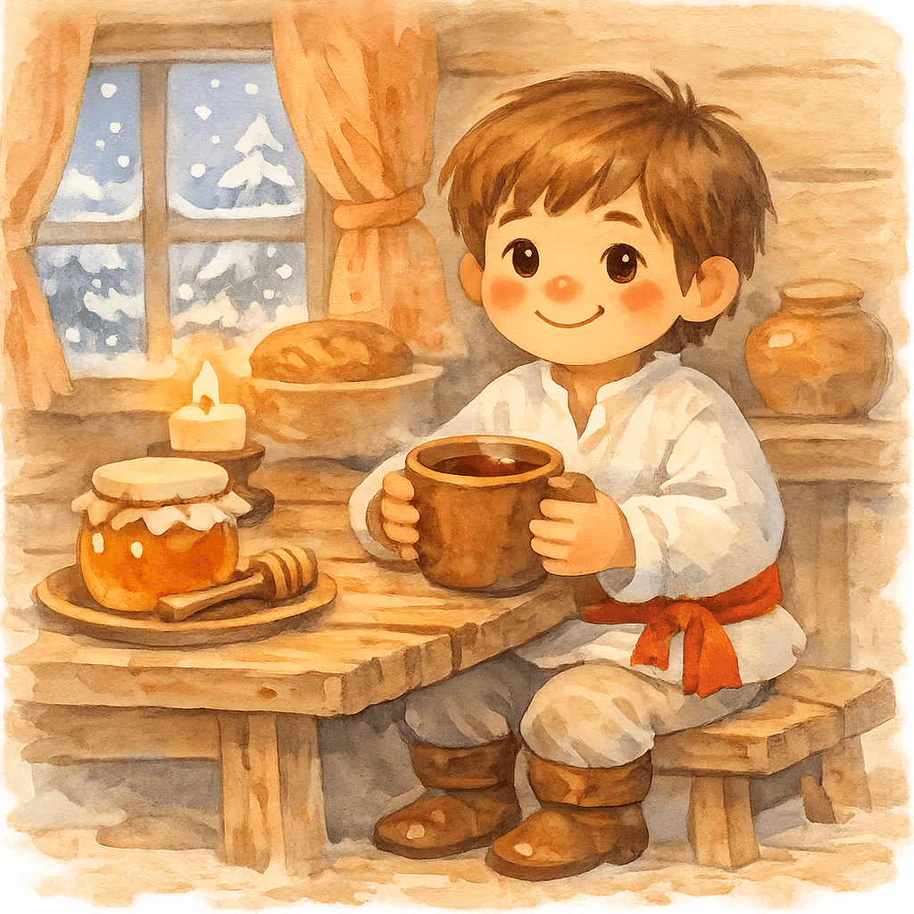 Пастушок дома пьет липовый чай и греется