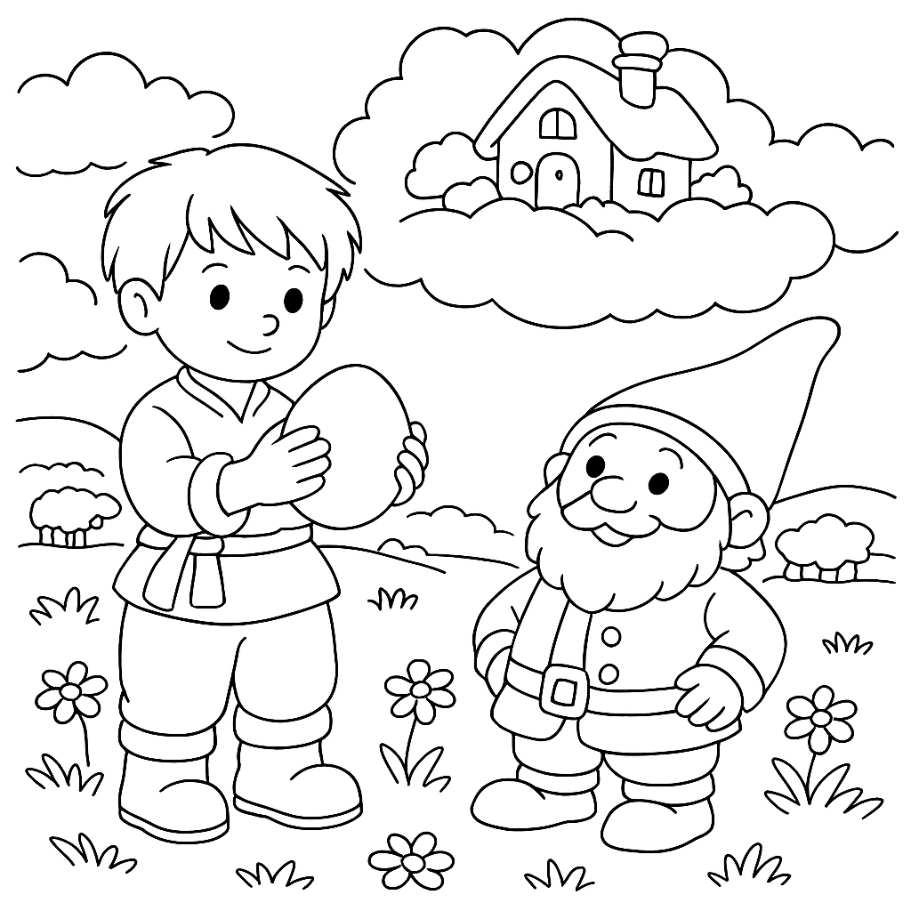 Раскраска по сказке "Пастушья радуга"