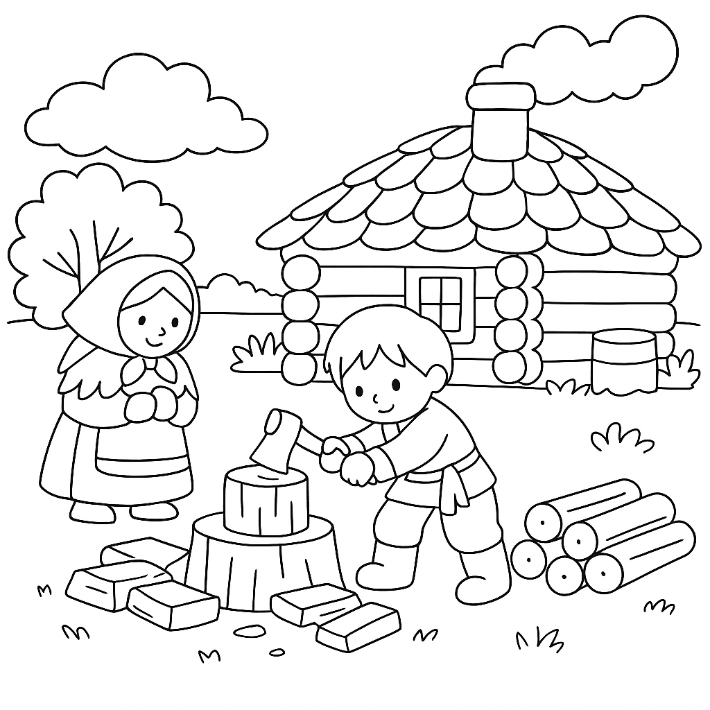 Раскраска по сказке "Пастушья радуга"