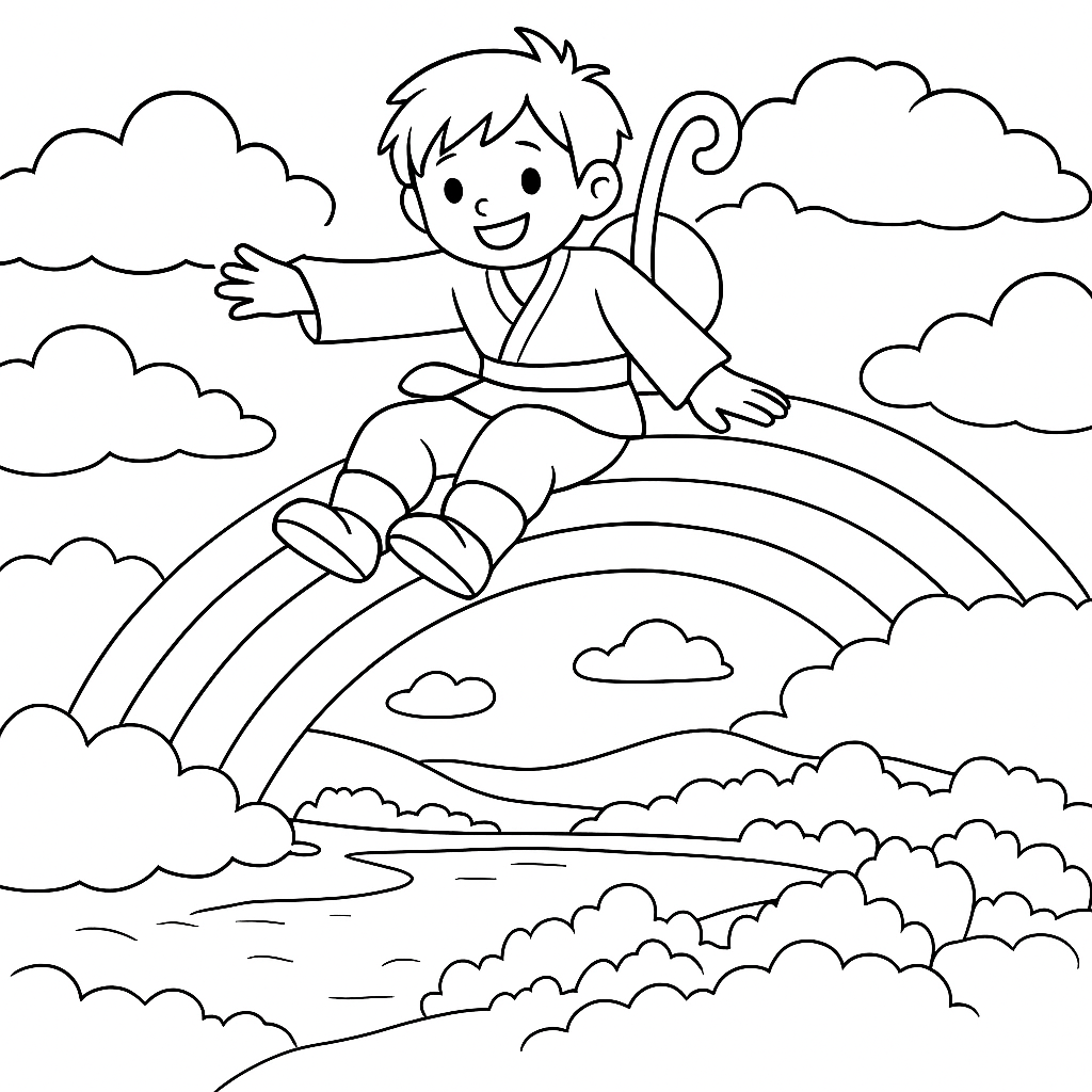 Раскраска по сказке "Пастушья радуга"