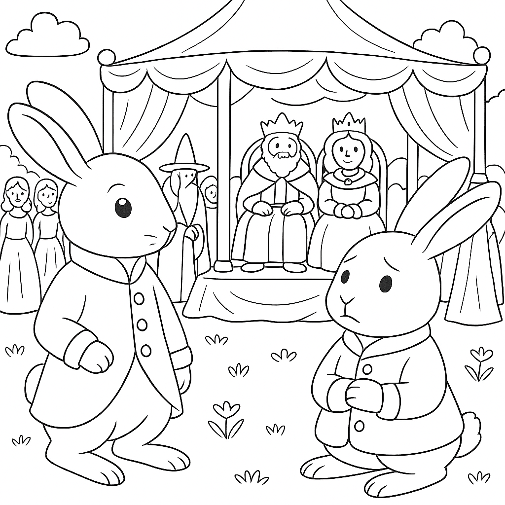 Раскраска по сказке "Принц Кролик"