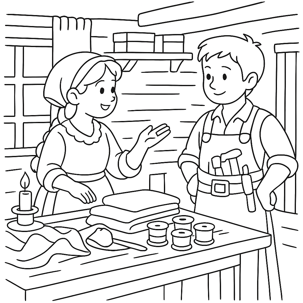 Раскраска по сказке "Маленькие человечки"