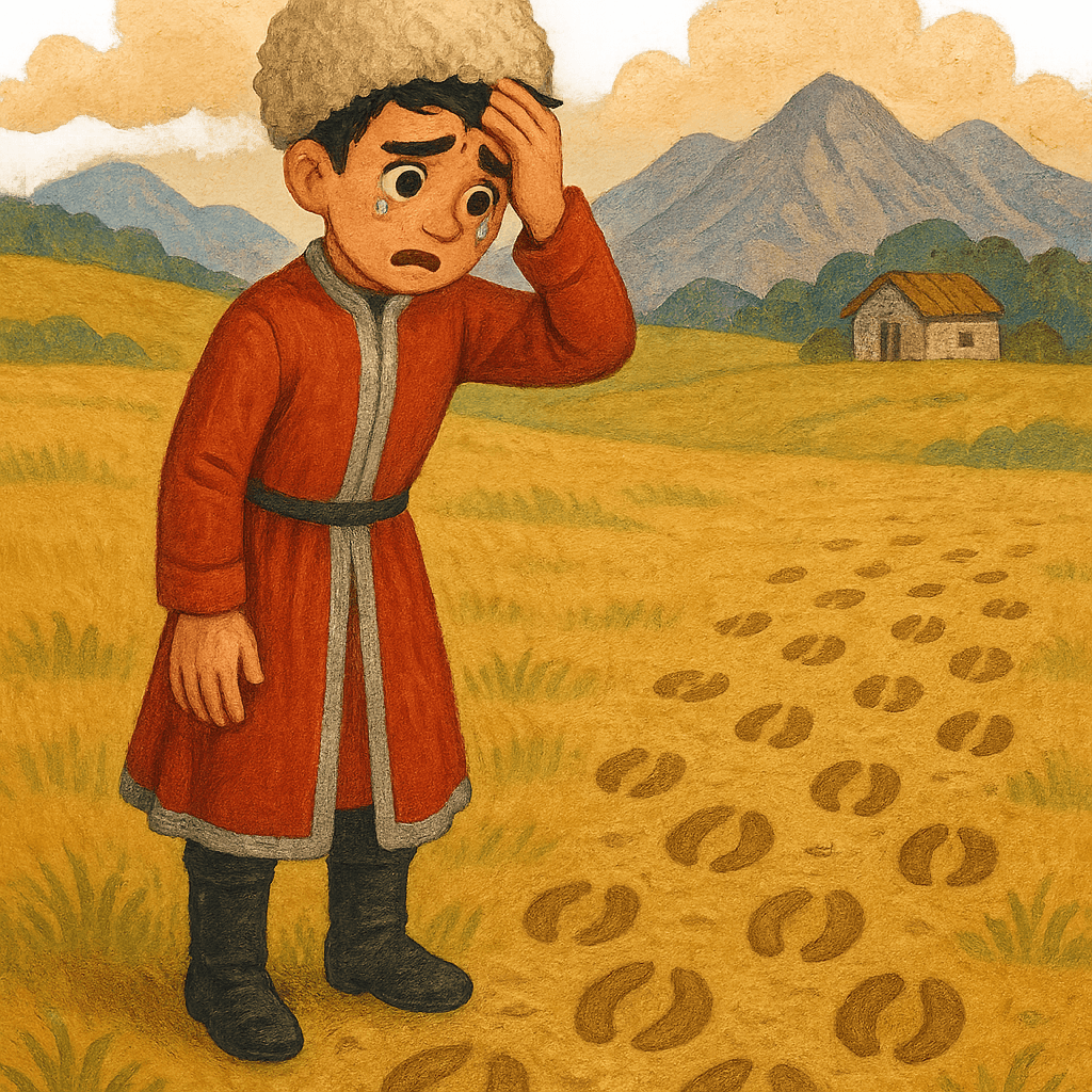 Первый джигит потерял табун стоит в отчаянии