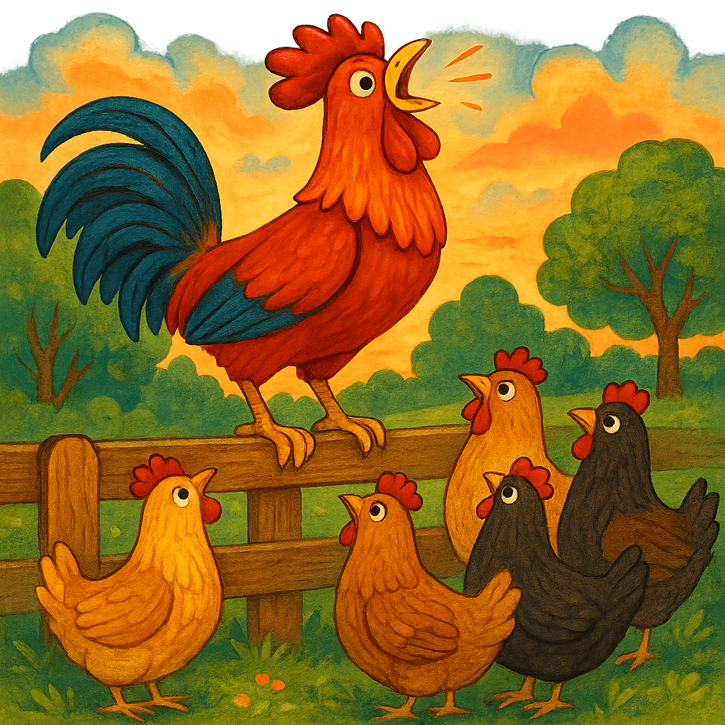 Петух оповещает всех о событиях