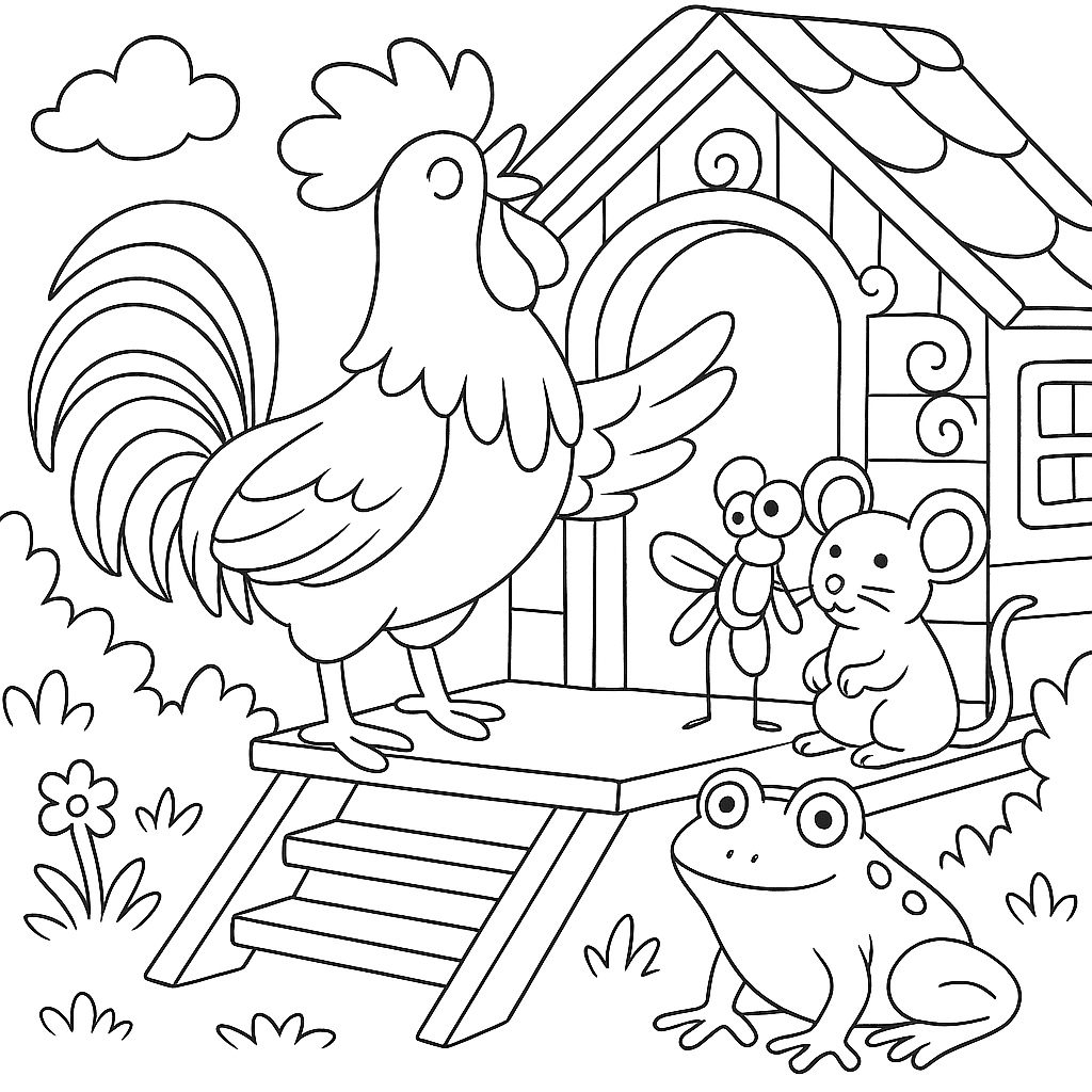 Раскраска по сказке "Терем-теремок"