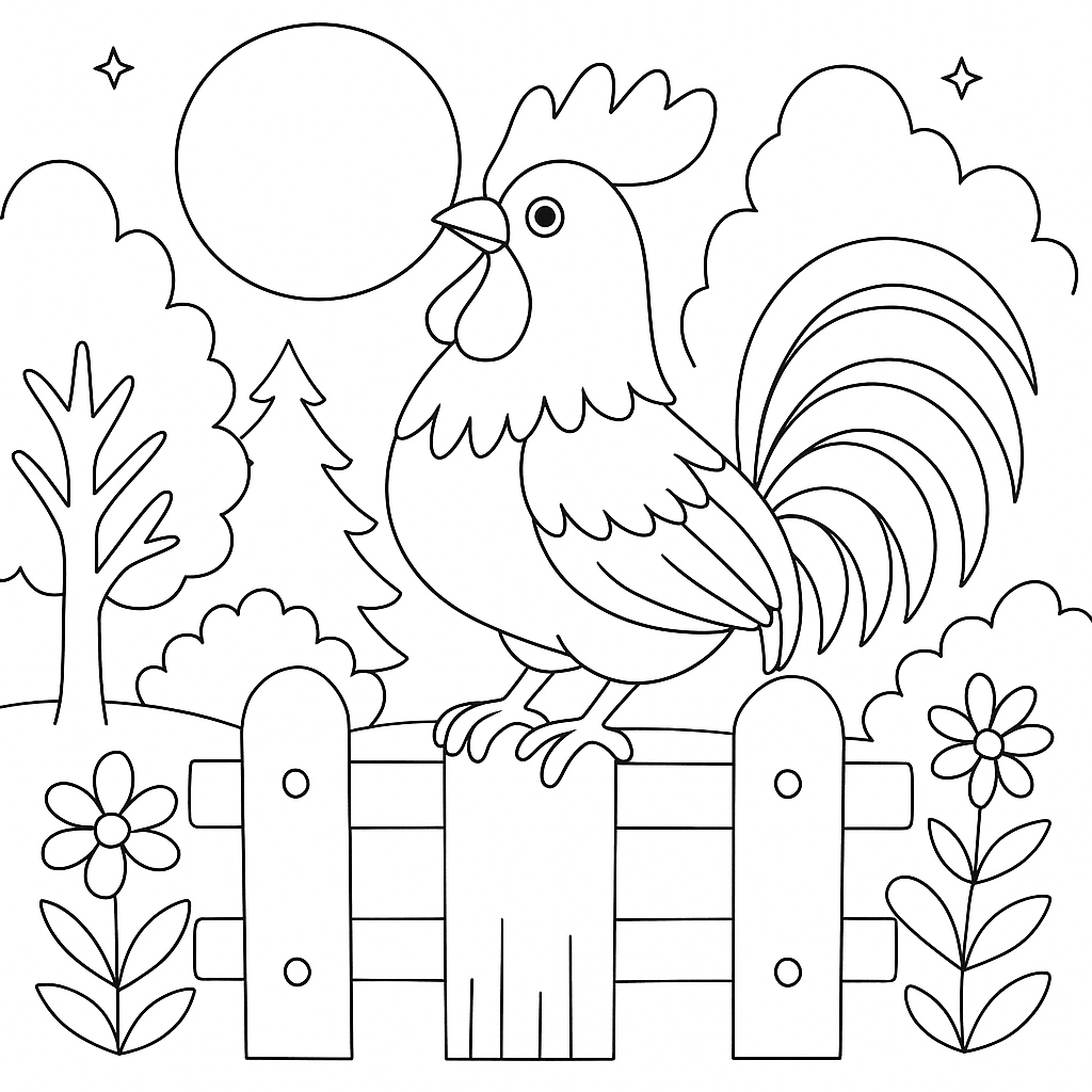 Раскраска по сказке "Петушок"