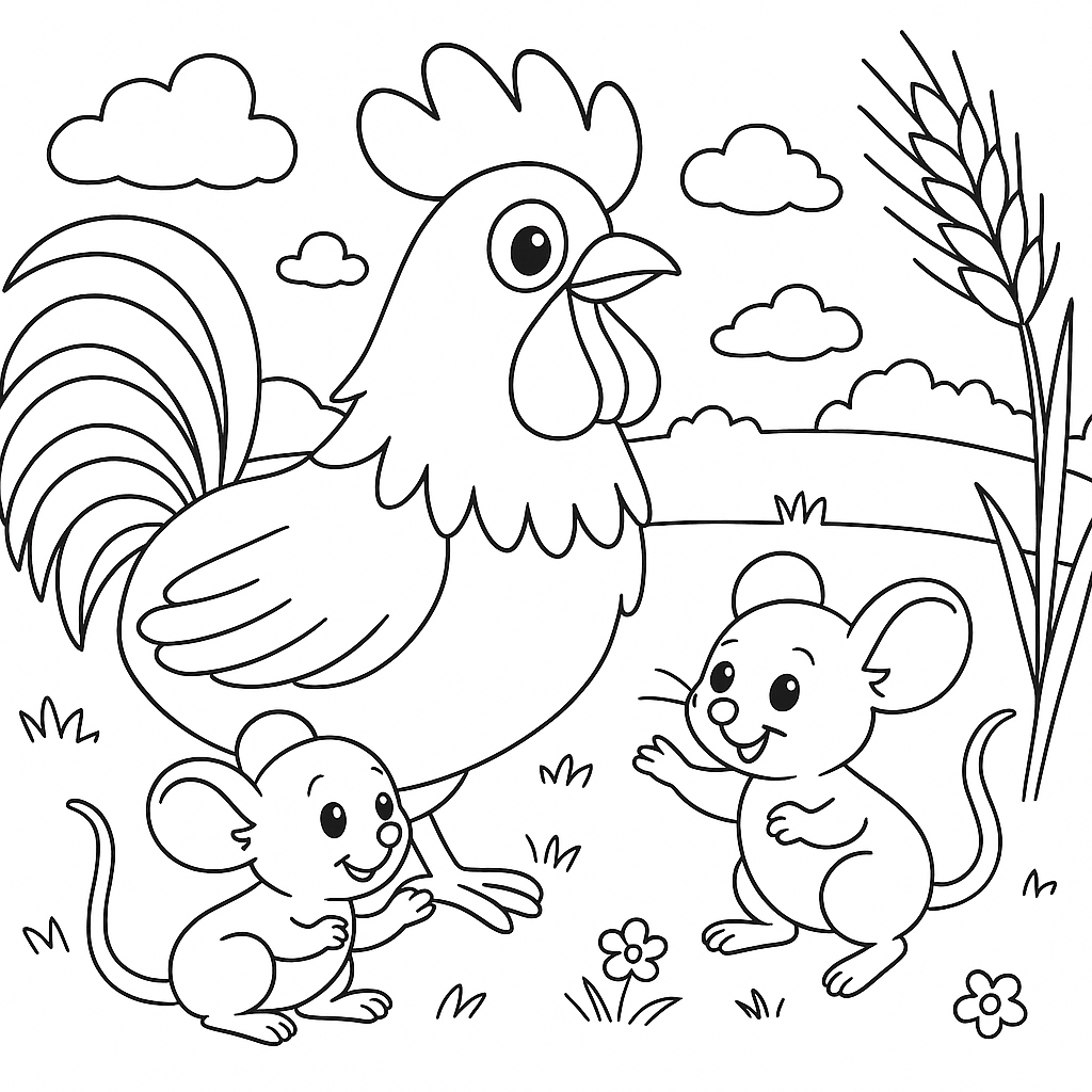 Раскраска по сказке "Колосок"