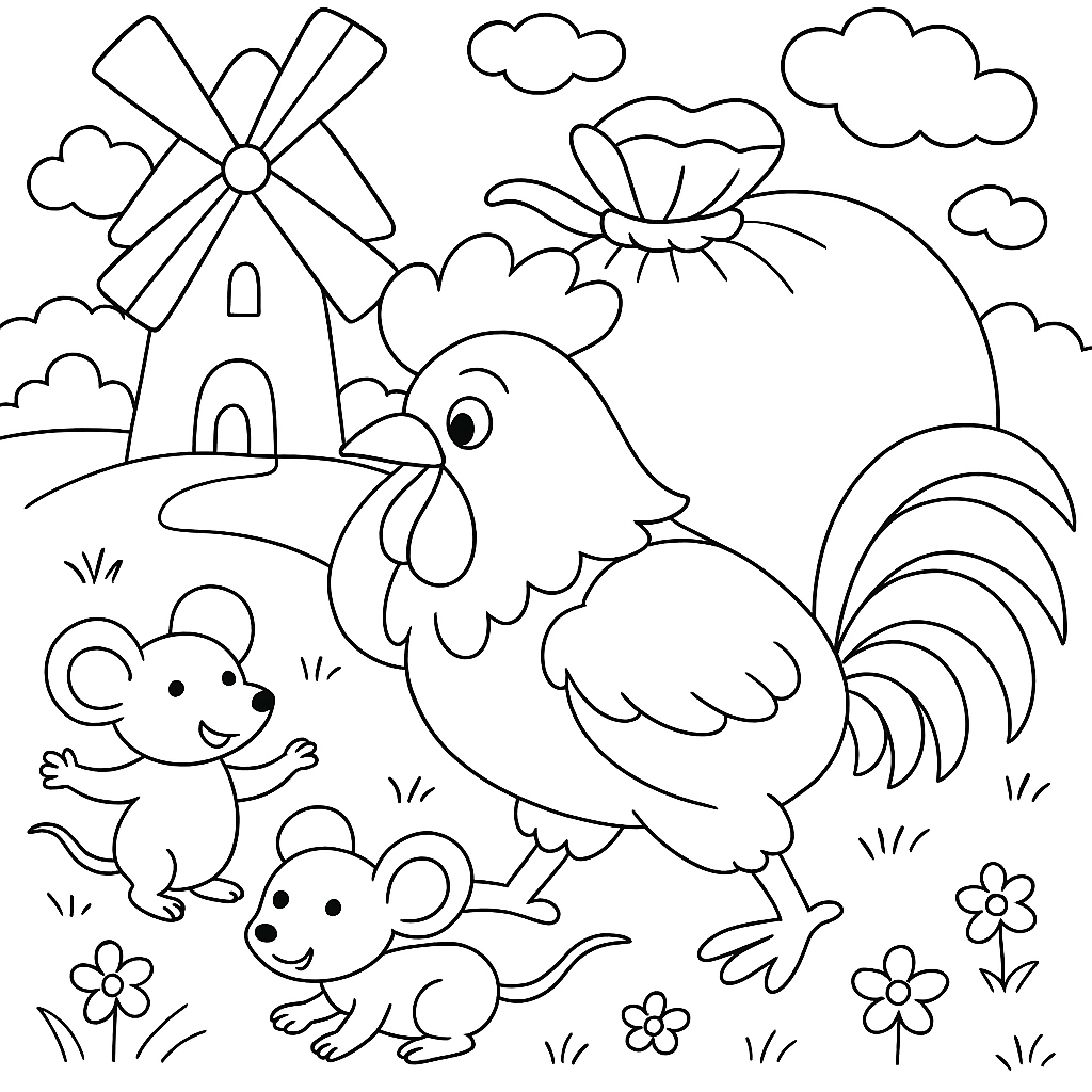 Раскраска по сказке "Колосок"