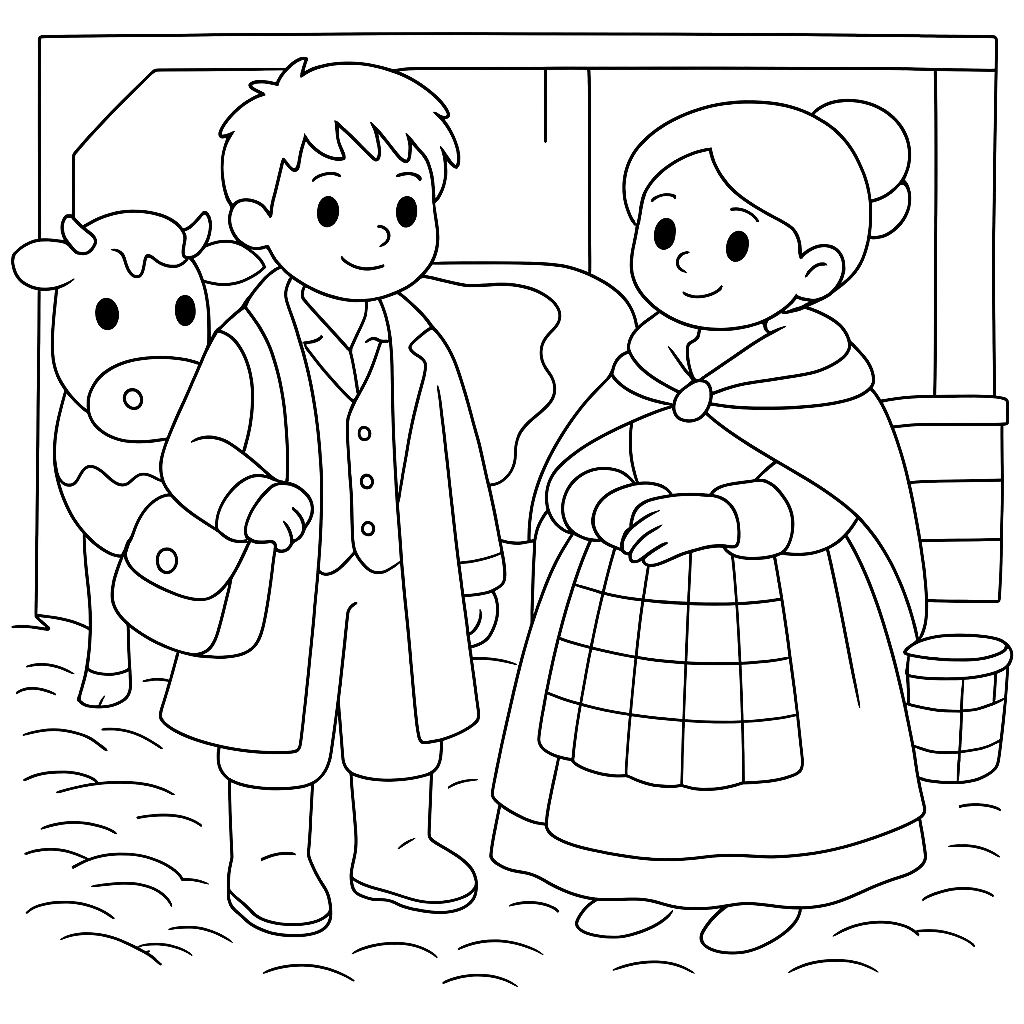 Раскраска по сказке "Красавица катринелье и пиф паф польтри"