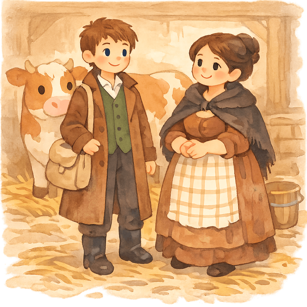 Пиф Паф Польтри и матушка Малько в коровнике с коровой