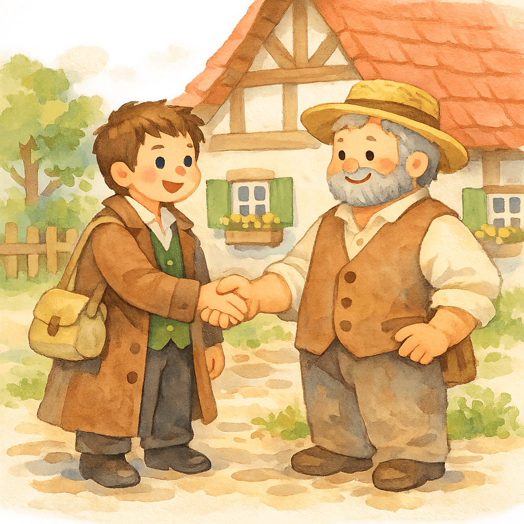 Пиф Паф Польтри встречает отца Голленте у дома