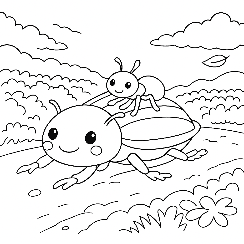 Раскраска по сказке "Как муравьишка домой спешил"