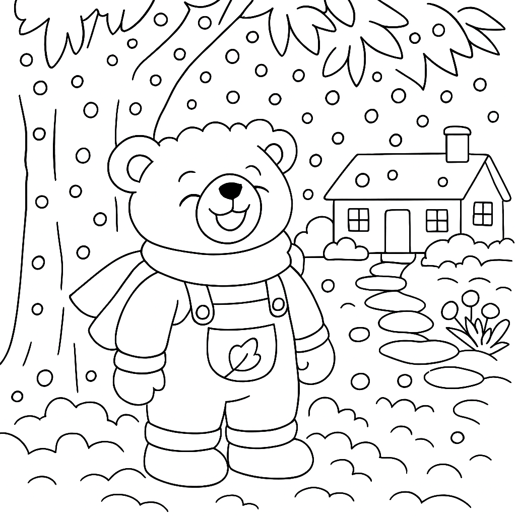 Раскраска по сказке "Про слонёнка и медвежонка"