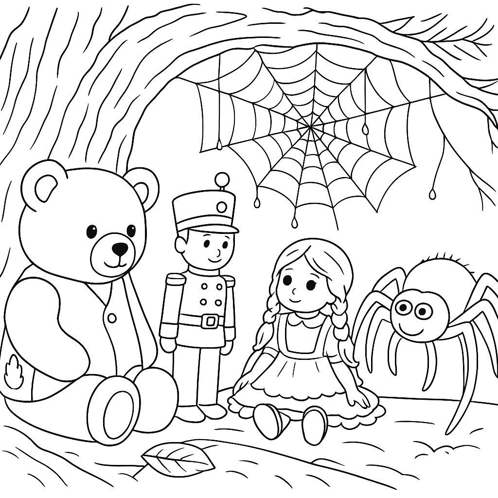 Раскраска по сказке "Праздник для медвежонка Миши"