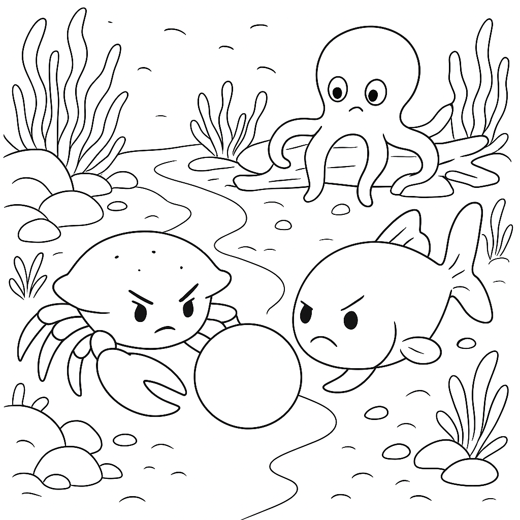 Раскраска по сказке "Звёздочка для Осьминожки Оси"