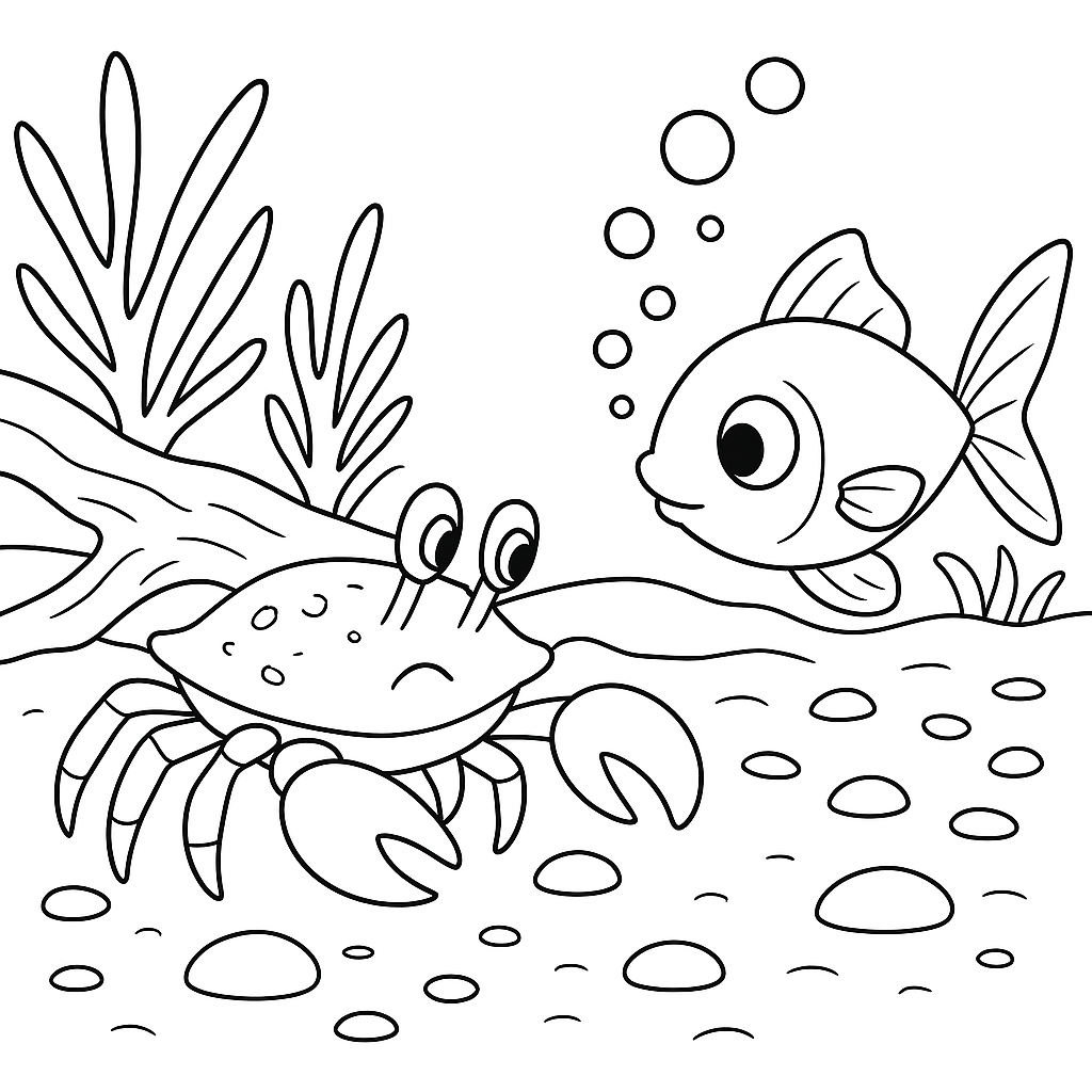 Раскраска по сказке "Звёздочка для Осьминожки Оси"