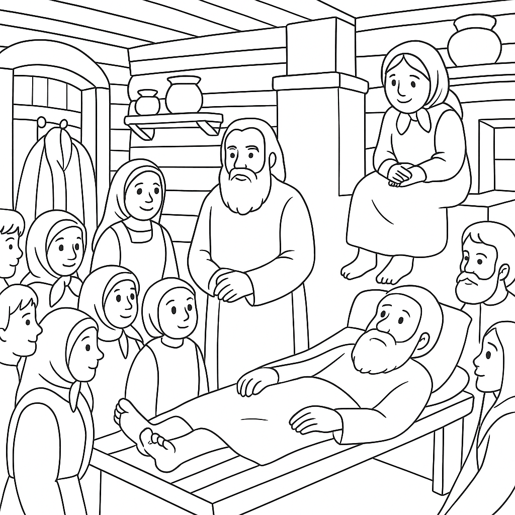 Раскраска по сказке "Кто заговорит первый"