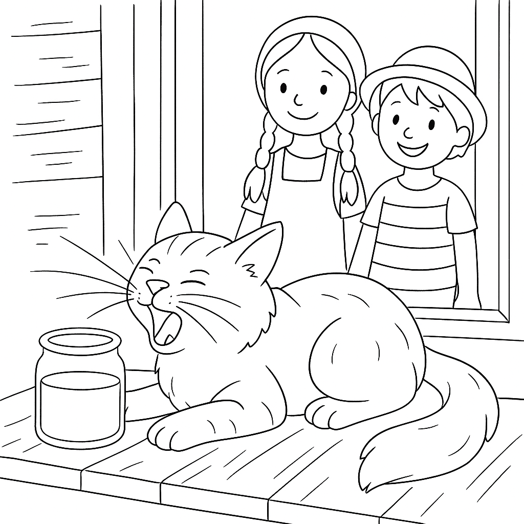 Раскраска по сказке "Как Маша и Соня нашли начало ручья"