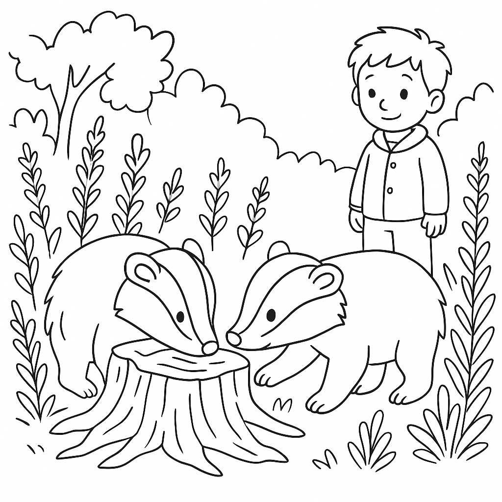 Раскраска по сказке "Барсучий нос"