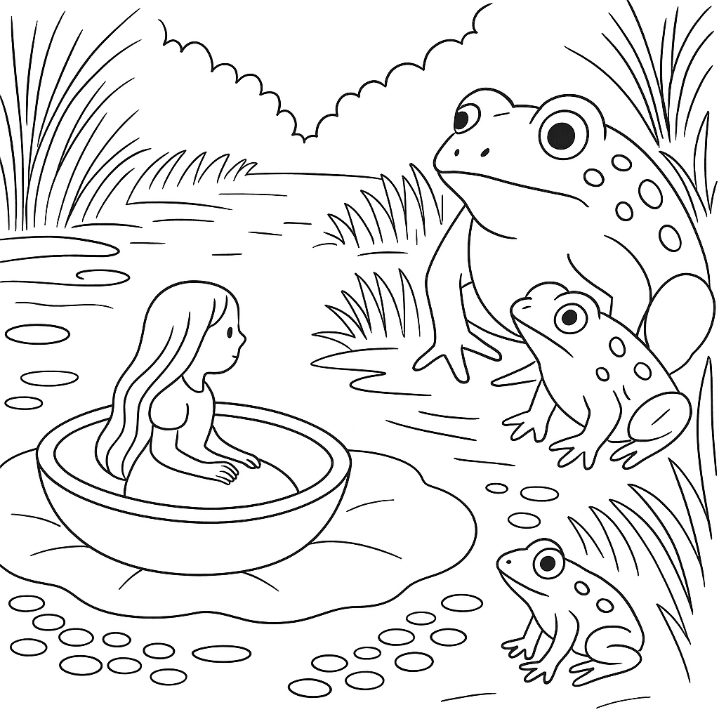 Раскраска по сказке "Дюймовочка"